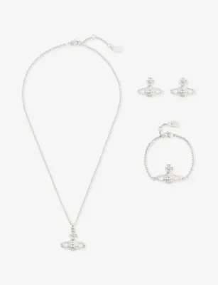 VIVIENNE WESTWOOD JEWELLERY Mayfair Bas Relief Bundle brass and crystals hamper - 3 items included worth £290 in CRYSTAL/RHODIUM – Mens | Jewellery | Necklaces