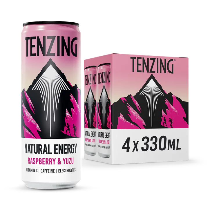 Tenzing Raspberry & Yuzu Natural Energy Drinks 4x 330ml