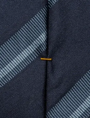ETON Striped Woven Shantung Silk Tie detail 2