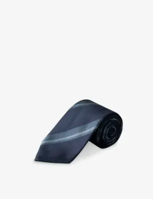 ETON Striped Woven Shantung Silk Tie