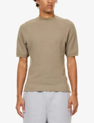 SEVENTH Henley Short-Sleeve Cotton-Blend T-Shirt in Trek, additional product view 3