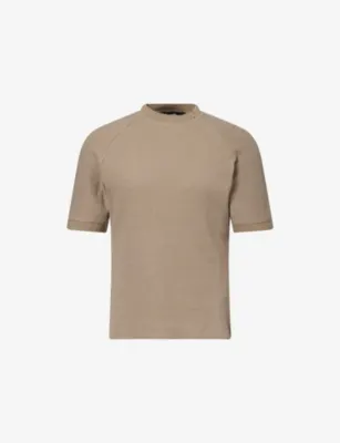 SEVENTH Henley Short-Sleeve Cotton-Blend T-Shirt in Trek – Mens | Tops & t-shirts | T-Shirts | Printed T-Shirts