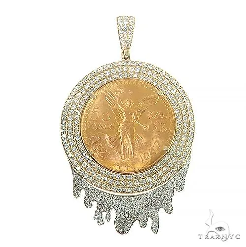 RINA - For Him CUSTOM Custom Made '50 Pesos' 3 Row Diamond Frame With Drip Underneath 66489 – Pendant