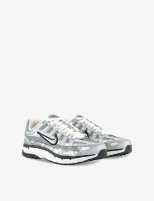 For Him P-6000 metallic colour-block mixed-textile low-top trainers - 4.5 in METALLIC SILVER METALLIC, additional product view 3