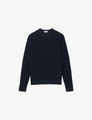 SANDRO Textured Crewneck Cotton Knitted Jumper