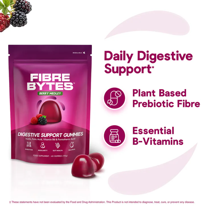 The BYTES Co. Digestive Fibre Support Berry Flavour 60 Gummies - 60 Count, additional product view 2
