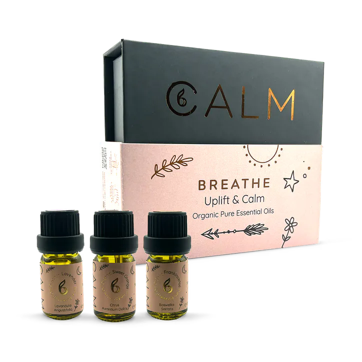 B Calm Stress Relief Essential Oil Set‚ Sweet Orange, Lavender & Frankincense 5ml x 3‚ Breathe Calm