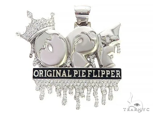 RINA - For Him CUSTOM Custom Made OPF Original Pie Flipper Diamond Pendant 65798 in Rose Gold – Pendant