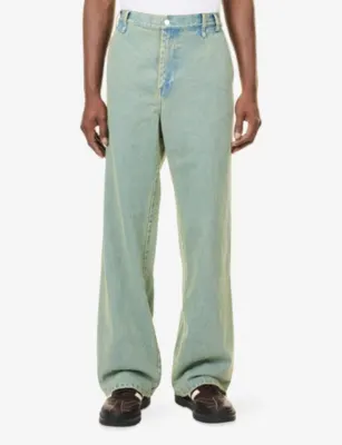 SONG FOR THE MUTE Wide-Leg Washed Denim Jeans detail 3