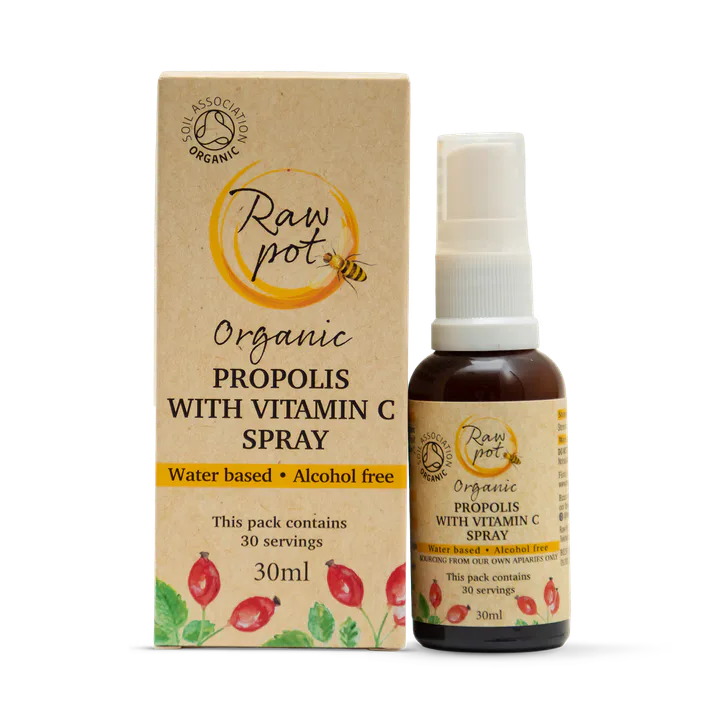 Raw Pot Organic Propolis with Vitamin C Spray
