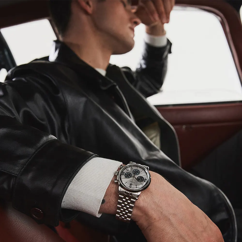 Timex Marlin Chronograph Tachymeter 40mm Mens Watch Silver in Silver, additional product view 2