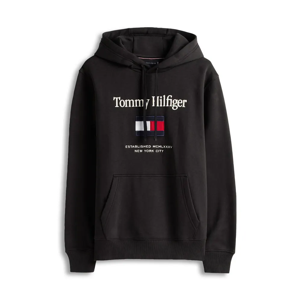 Tommy Hilfiger Men's Embro Flag Pull Over Hoodie