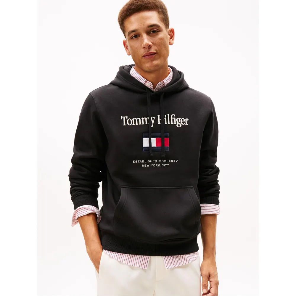 Tommy Hilfiger Men's Embro Flag Pull Over Hoodie detail 2