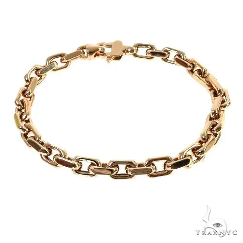 JALGAS - ASTOURIAN 18K Rose Gold Solid Anchor Link Bracelet 8 Inches 6.3mm 67829