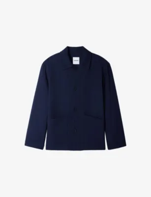 SANDRO Buttoned Long-Sleeve Wool Worker Jacket