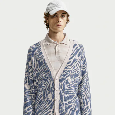 Nike Fairway Fresh Men's Loose Golf Cardigan - Light Orewood Brown/Diffused Blue