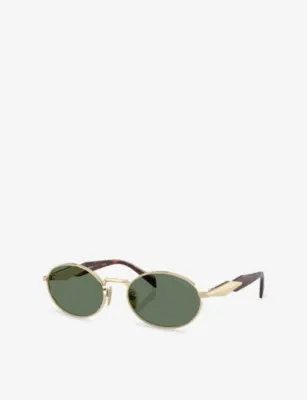 PRADA 65ZS Oval-Frame Metal Sunglasses detail 2