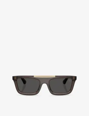 BURBERRY BE4451U Rectangular-Frame Injected Sunglasses