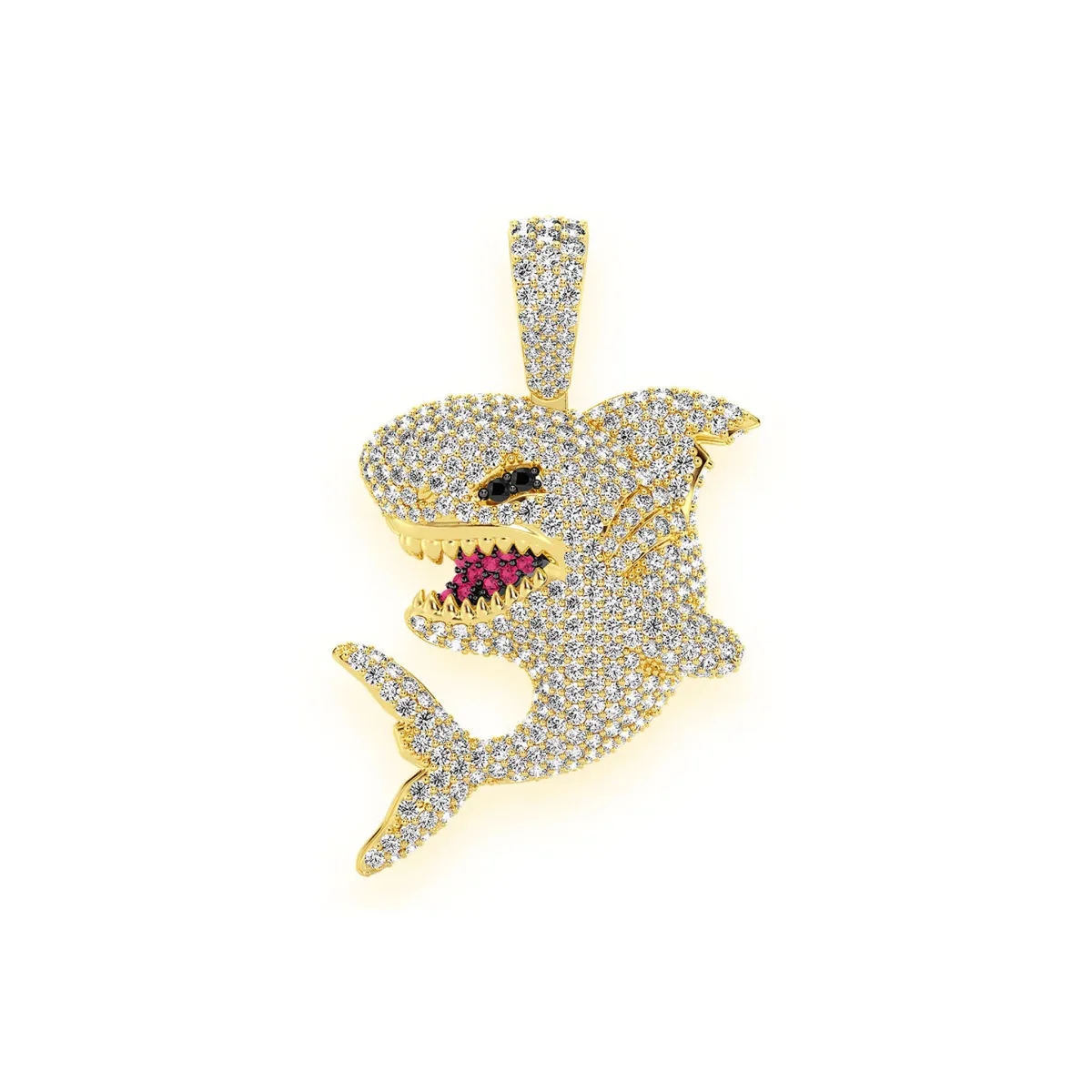 For Him Shark Diamond Pendant in Yellow Gold – Pendant