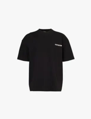 COLE BUXTON Sportswear brand-print relaxed-fit cotton-jersey T-shirt - BLACK