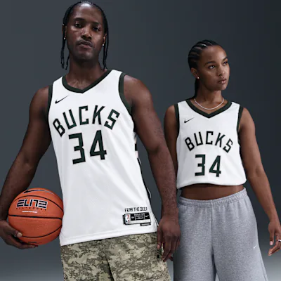 Nike Milwaukee Bucks Association Edition Men's Nike Dri-FIT NBA Swingman Jersey - White