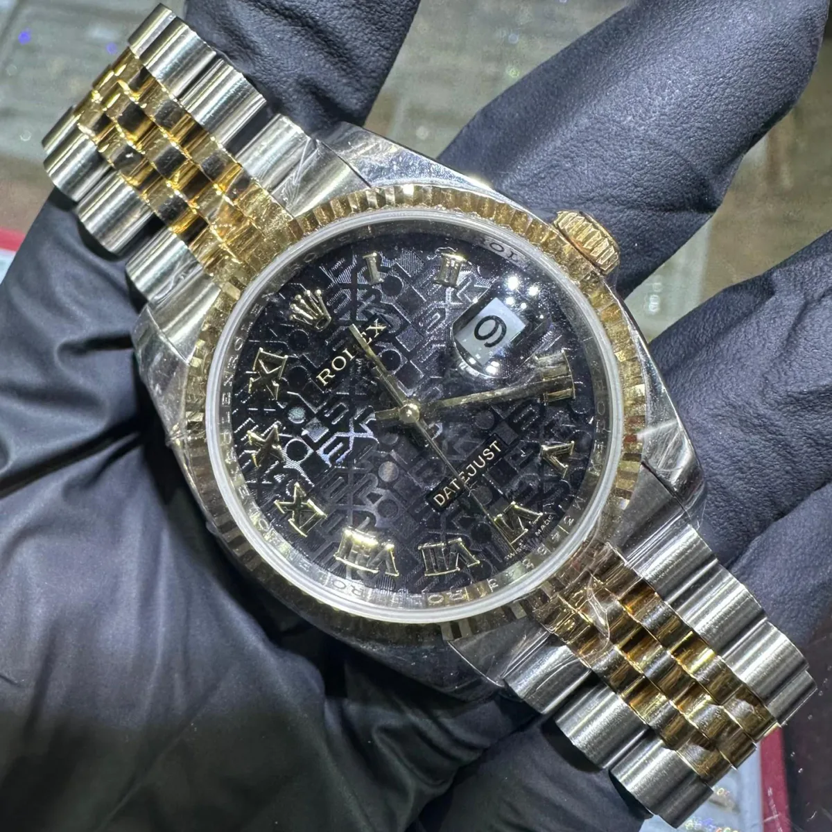 ANKUR - For Him WATCHES Rolex Datejust 36mm | Two Tone Yellow Gold | Black Computer Roman Dial – Watch