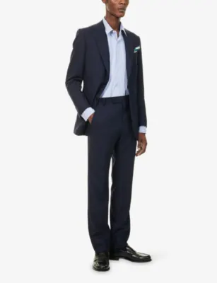 DUNHILL Belgravia Pressed-Pleat Wool Trousers - 36R detail 2