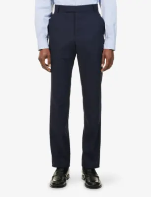 DUNHILL Belgravia Pressed-Pleat Wool Trousers - 36R detail 3