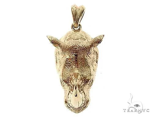 RINA - For Him FACTORY Custom Made Small Rhino Pendant 65406 in Rose Gold – Pendant