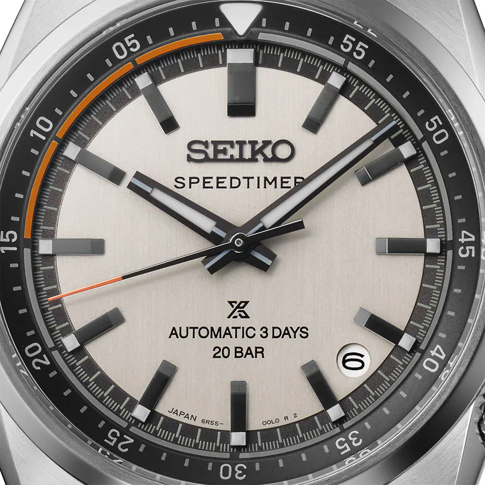 Seiko Prospex Prospex Speedtimer 6R 'Compact Countdown' 39.5mm Mens Watch Grey-White Dial detail 2