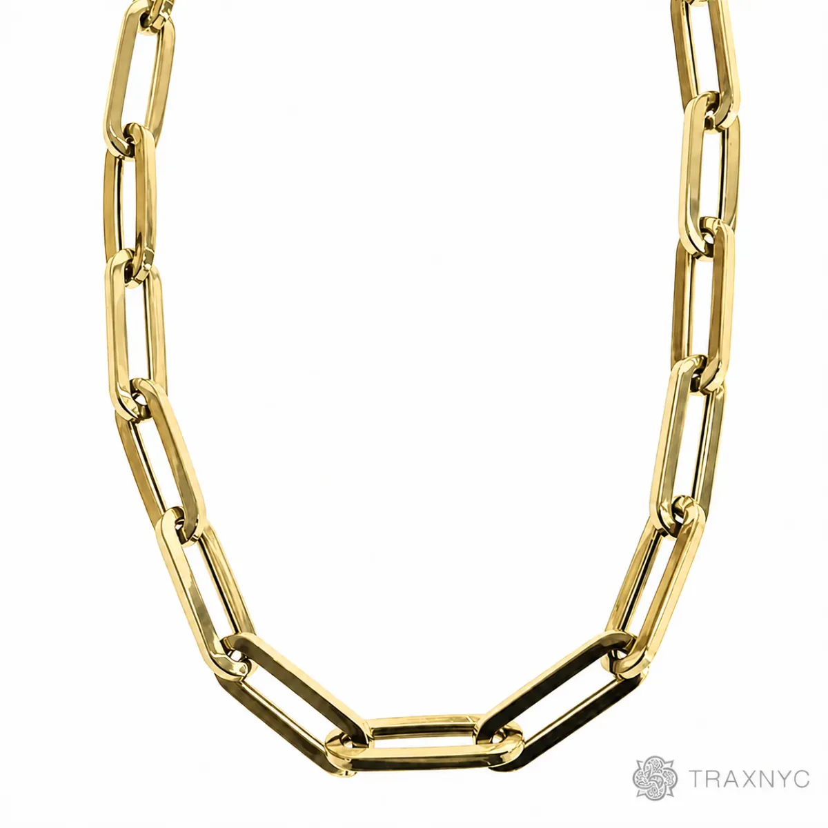 JALGAS - Montage 8 / Hakop Jewelry Inc 14K Yellow Gold Hollow Paperclip Chain 5.8mm 68346 in Yellow / 18 Inches – Chain