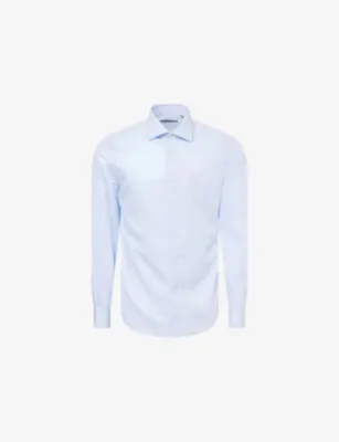 CORNELIANI Long-Sleeve Wrinkle-Free Cotton Shirt - 15.75