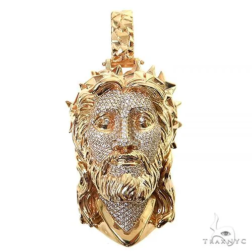 RINA - For Him DISCORD MAX Spikes Crown Jesus Head Diamond Pendant 69120 in Rose Gold – Pendant