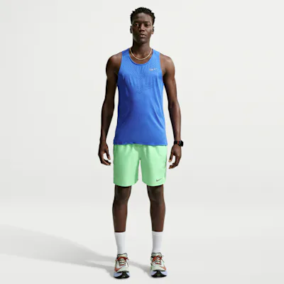 Nike Miler Men's Dri-FIT 18cm (approx.) Brief-Lined Running Shorts - Illusion Green/Cucumber Calm