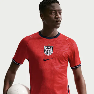 Nike England National Team 2026 Stadium Away Men's Nike Dri-FIT Football Shirt - Speed Red/Obsidian/White/Obsidian