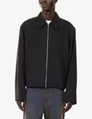OUR LEGACY Collared Zip-Up Wool Jacket detail 3