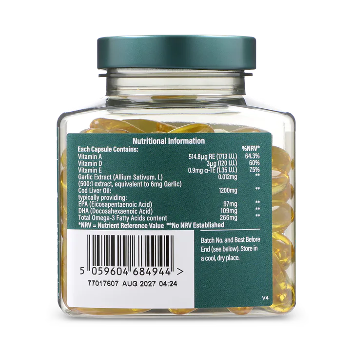 For Him Pure Cod Liver Oil & Garlic 60 Capsules detail 3