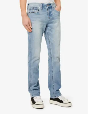 TRUE RELIGION Ricky whiskering straight-leg relaxed-fit stretch-denim jeans detail 3