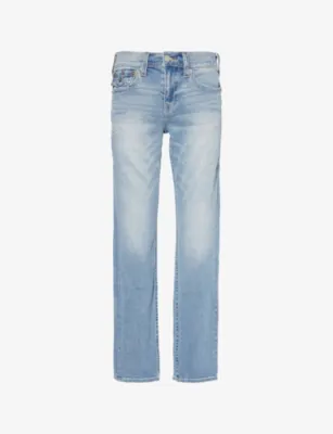 TRUE RELIGION Ricky whiskering straight-leg relaxed-fit stretch-denim jeans