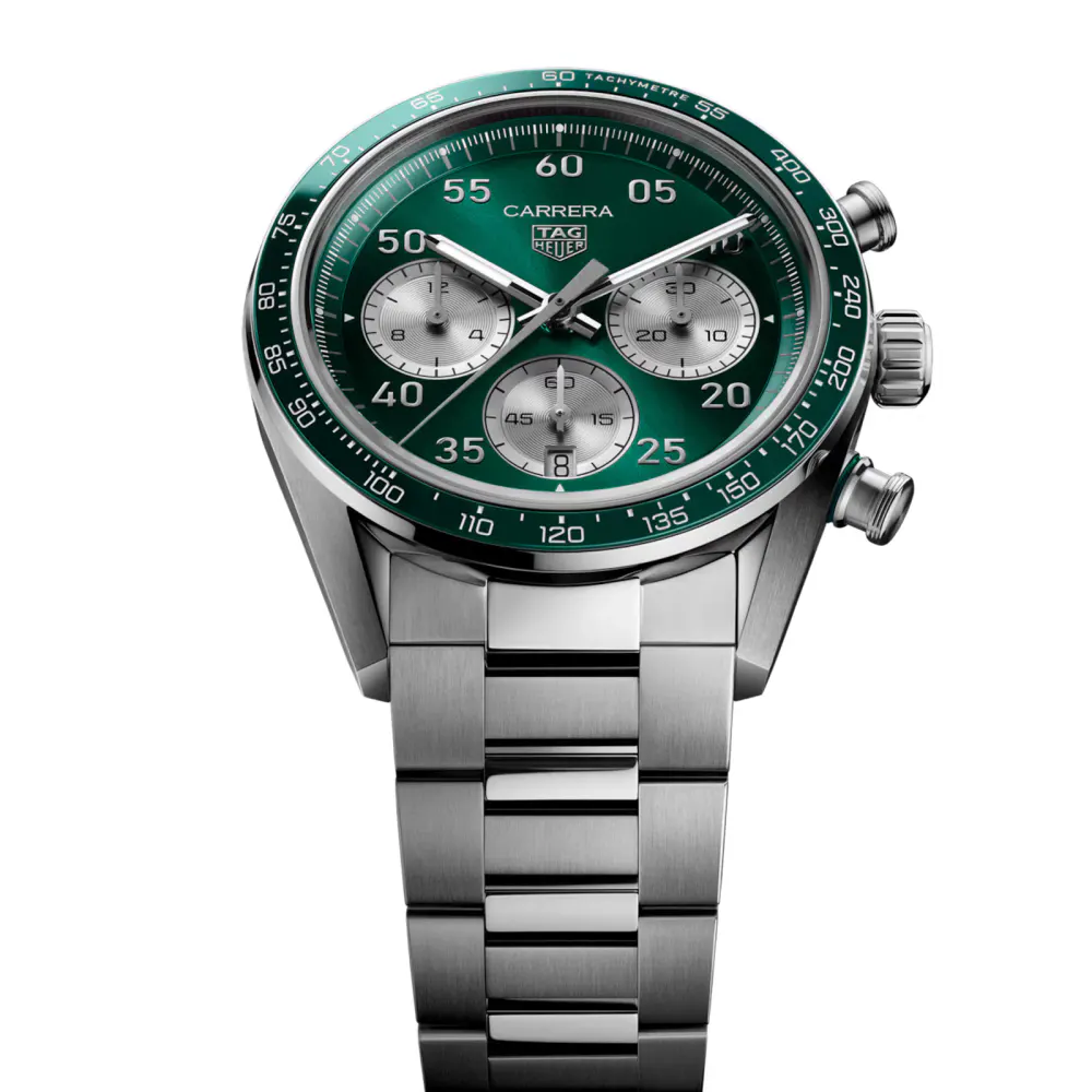 TAG Heuer Carrera Chronograph Sport Automatic 42mm Mens Watch Green detail 2