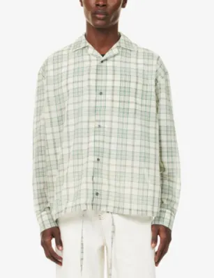 AMI PARIS Boxy Check Cotton-Blend Shirt detail 3