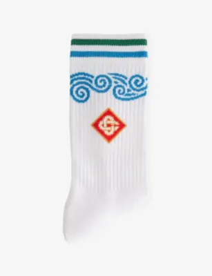 CASABLANCA Wave Crew-Length Cotton Socks - L/XL