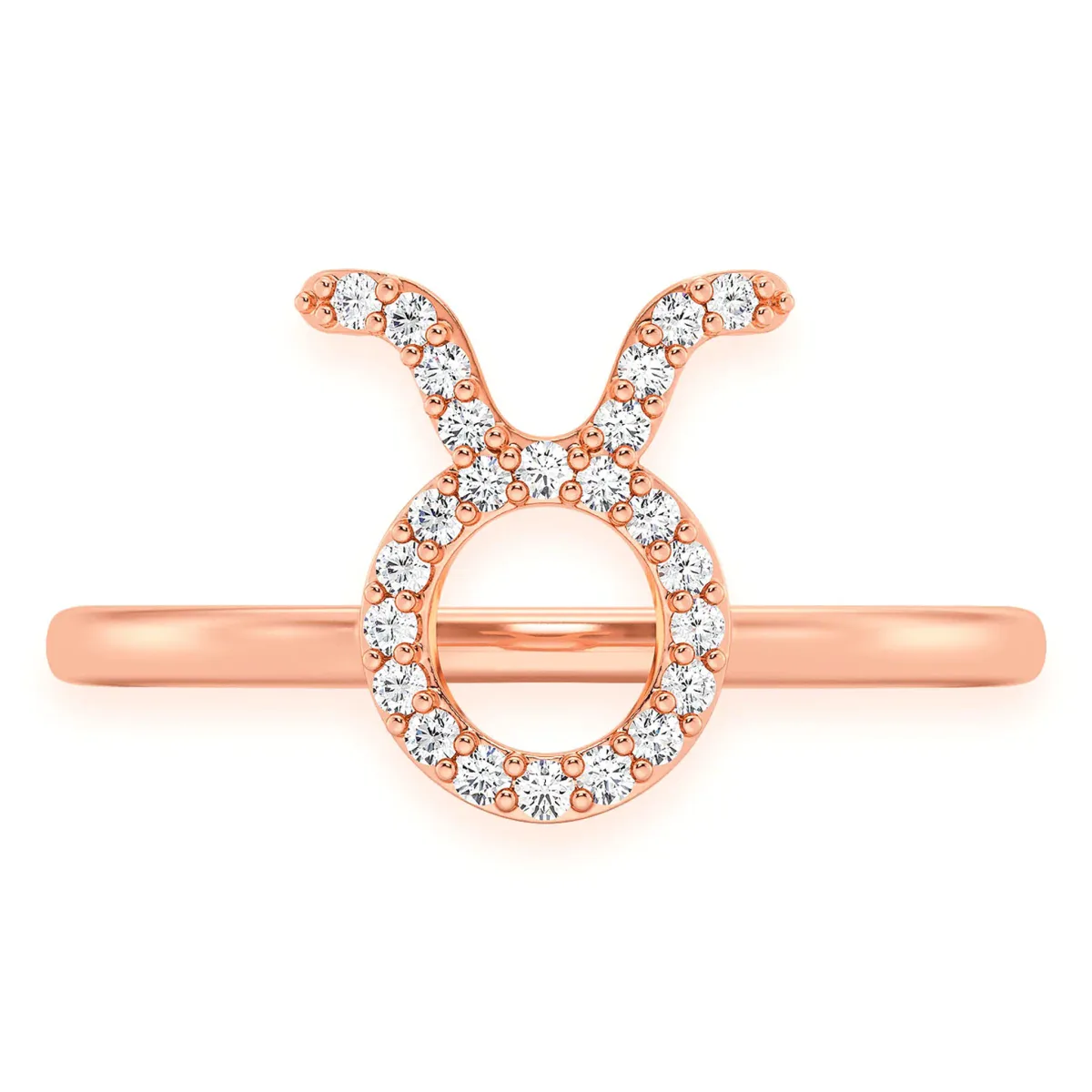 For Him Zodiac Diamond Ring in Taurus / Rose Gold / Natural Diamond – Ring