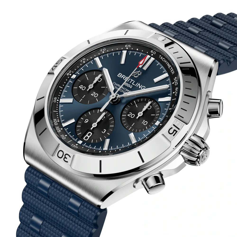 Breitling Chronomat B01 Chronograph 42mm Mens Watch Blue Rubber in Blue, additional product view 2