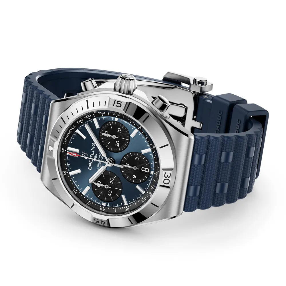 Breitling Chronomat B01 Chronograph 42mm Mens Watch Blue Rubber in Blue, additional product view 3