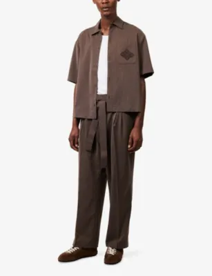 THE COUTURE CLUB Belted Barrel-Leg Woven Trousers detail 2