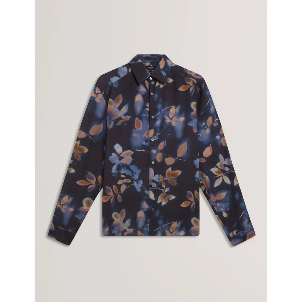 Ted Baker Men's Leaf Print Long-Sleeve Patterned Shirt