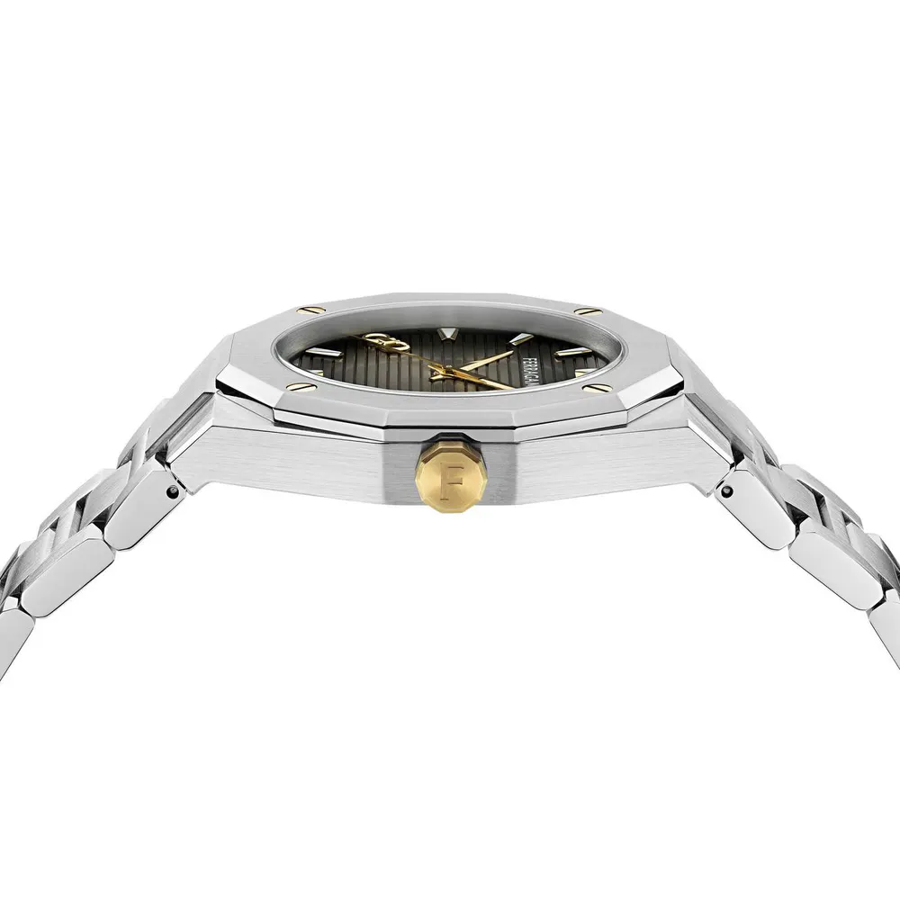 Ferragamo Men's Versillia Analogue Quartz Watch in Black/Silver, additional product view 2