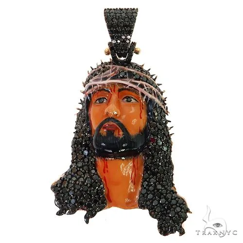RINA - For Him DISCORD MAX Passion Black Diamond Jesus Pendant [Large] 68956 in Rose Gold – Pendant