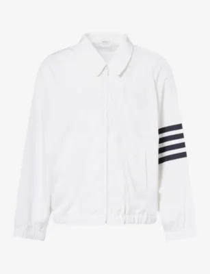 THOM BROWNE Brand-Stripe Relaxed-Fit Soft-Shell Jacket